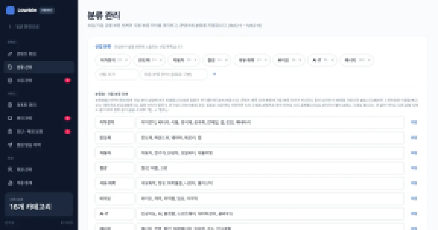 헤이제임스가 만든 법령·규제 모니터링 SaaS 분류·자동 분류 단어